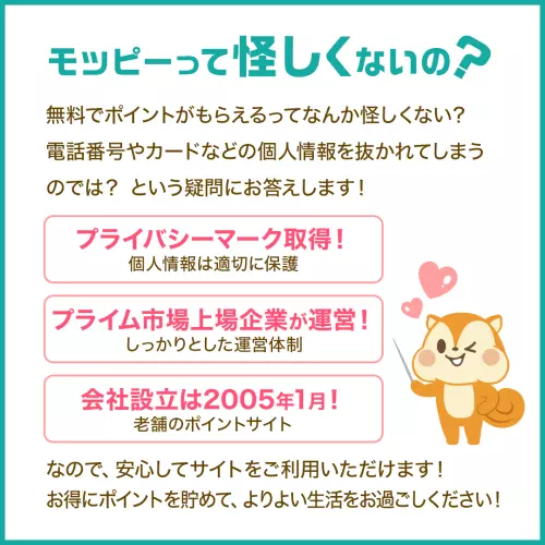 モッピーが怪しいサイトではないことを図式化